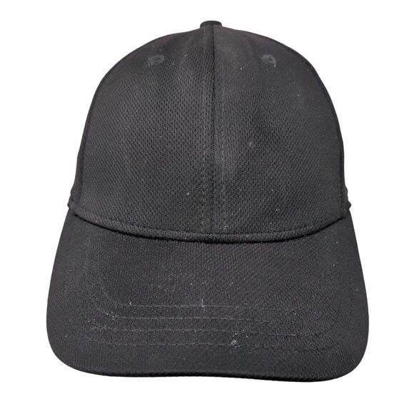 Athletic Works Fitted Hat Rich Black Small/Medium Vent Holes 6 Panel - Picture 1 of 9